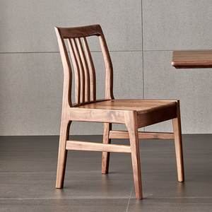 丙坤北欧现代纯实木书椅手工榫卯椅子餐桌椅北美黑胡桃餐椅家具