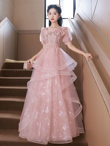 晚礼服女粉色长款仙气学生艺考轻奢小众高级感小个子生日聚公主裙