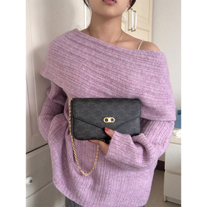 0019人付款淘宝正品代购新款小mk女包heather老花单肩信封包真皮链条