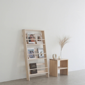 靠墙书架薄落地杂志架北欧ins风客厅卧室阅读架实木制简易书报架