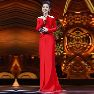 高档晚礼服新娘结婚敬酒服长2022新款主持人舞台演出服装气场女王