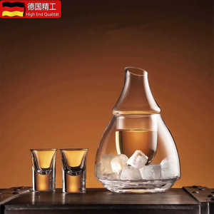 德国创意冰酒壶酒具套装奢华高档白酒洋酒分酒器家用水晶玻璃量酒