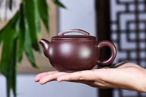 宜兴紫砂壶顾红莲全手工原矿陈腐紫泥汉瓦家居功夫非刻绘描金套装