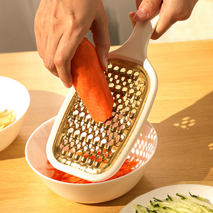 日式家用黄瓜胡萝卜包菜土豆刨丝器多功能不锈钢双面擦菜神器悬挂