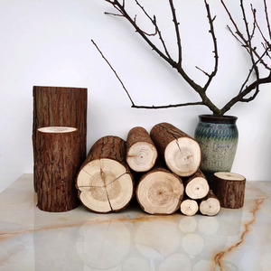壁炉装饰木柴小木桩原木桩圆木桩围栏栅栏木头摆件摄影道具实木墩