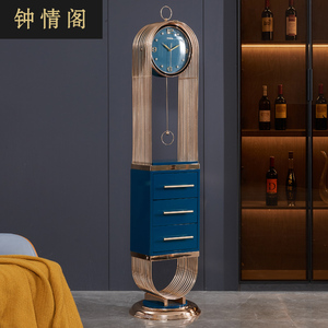 现代轻奢金属落地钟客厅家用时尚个性大座钟创意简约网红立式摆钟
