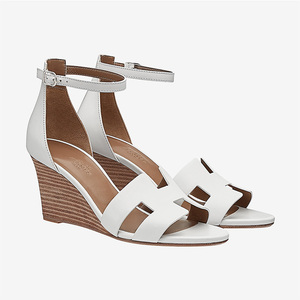 hermes/爱马仕女鞋正品代购2018新款真皮坡跟凉鞋h172196z