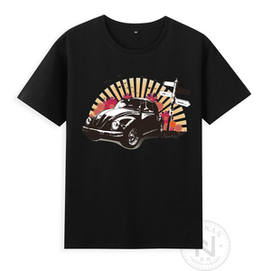 纯棉怀旧复古欧美街头老爷车车迷短袖t恤超大码6xl衣服有儿童装