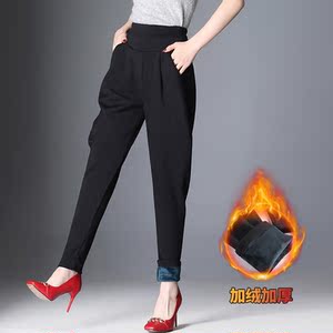 加绒哈伦裤女秋冬萝卜裤马丁靴配裤冬季加厚裤子休闲显瘦小脚马裤