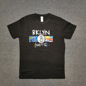 布鲁克林篮网城市版短袖t恤哈登欧文杜兰特纯棉宽松刷漆运动半袖