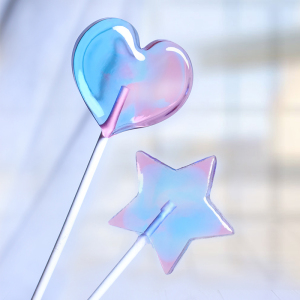 情人节水晶棒棒糖炫彩爱心星形棒棒糖高颜值少女生日礼物