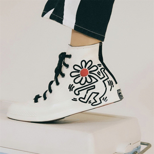 converse匡威女鞋keith haring 联名款涂鸦印花高帮帆布鞋男鞋