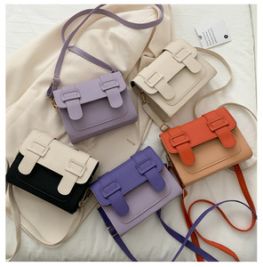 2022新款mini剑桥包潮迷你百搭休闲拼色单肩斜挎邮差包小方包包女
