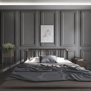 3d立体灰色石膏线墙纸轻奢美容院服装店壁纸网红直播间装饰背景墙