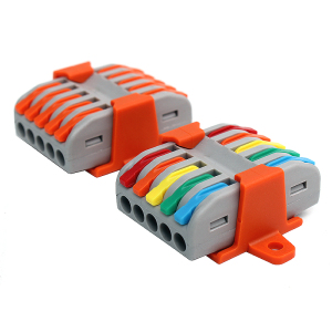 10只 含固定卡扣 5孔对接连接器k2-5快速接线端子 五进五出对接头