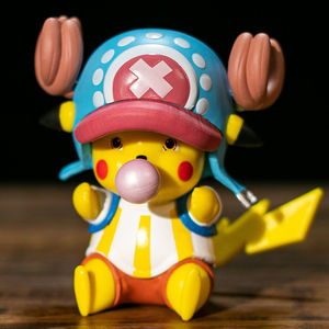 海贼王gk吹泡泡皮卡丘cos乔巴q版手办变装坐姿动漫雕像车载摆件