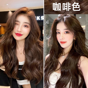 潮发型宝哥咖啡色染发剂2021流行显白自己在家染发膏盖白发黑茶色