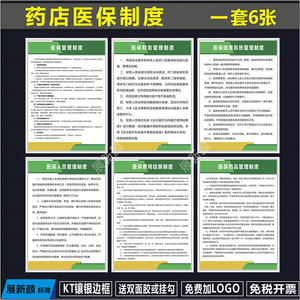 药店医保管理制度诊所医疗保险刷卡流程医院医保信息规章KT板上墙