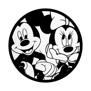 黑白动画片纪念款米奇米妮圆形地毯可爱梳妆台地毯电脑椅吊篮地垫