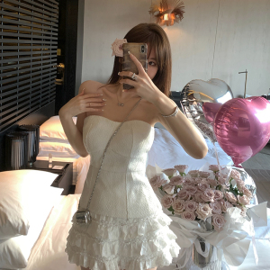 kkk studio小香粗花呢抹胸上衣气质内搭短款裹胸防走光背心女夏季