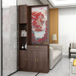 现代简约屏风玄关柜进门入户客厅隔断柜鞋柜一体置物架正对大门口