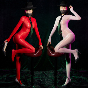 卿荷开裆马油袜性感连体丝袜全身裤袜光腿神器油亮紧身衣黑丝超薄