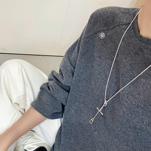 SEEDS 2023FW新款UHO~金扣小圆标短袖+插肩袖长袖T恤女 T051117