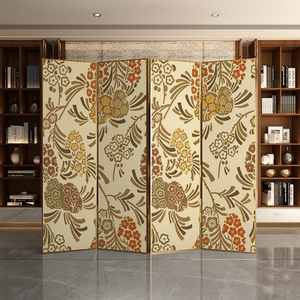 欧式宫廷折叠铝合金可移动屏风墙拉丝金属工艺客厅酒店入户花鸟画