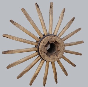 老榆木艺头墩子马车轱辘轴原雕摆件实家具装饰复古高雅简约时尚