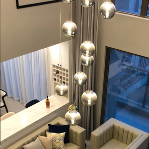 0015人付款淘宝北欧阁楼斜坡商场吊灯卧室挑空跃层小公寓客厅枝形餐厅