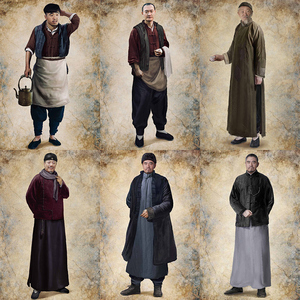 tb465143934淘宝古装汉服套装儿童店小二村民衣服男女演出服装古代