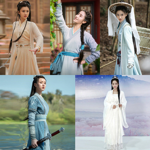 影视古装女汉服小袖子女侠古装飘逸侠女服骑马女剑客古装女侍卫服