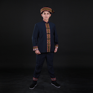 晴焱纯手工瑶族男士少数民族服装摄影影视主持人演出服饰