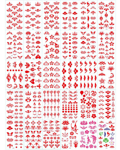 汉服古装白凤九花钿眉心额贴印花美人贴儿童防水纹身贴仙气中国风