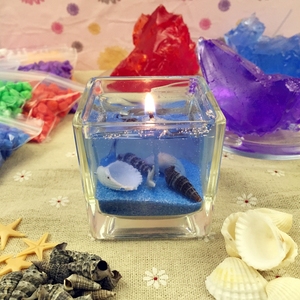 diy果冻蜡烛海洋材料包 水晶蜡烛套餐 方杯原材料彩色蜡手工制作