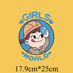 蓝不二之家卡通图案情侣装衣服印花装饰贴过粉胶印热转印烫画0697