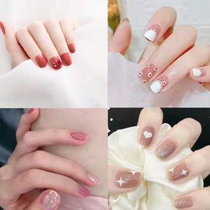 假指甲成品 假指甲盖女短款美甲贴片学生显白 甲片重复使用可拆卸
