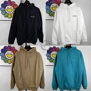 balenciaga 巴黎世家黑白卡其湖水绿刺绣双b字母休闲帽衫连帽卫衣