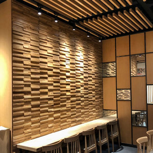 白橡木原木木质实木马赛克电视背景墙横条客厅阳台工业风装饰装修