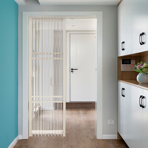 日式pvc折叠推拉门厨房透明隐形门卧室客厅阳台隔断卫生间定制门