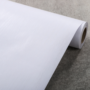 加厚白色暖白木纹贴纸自粘纯白家具翻新防水衣柜柜子桌面波音软片