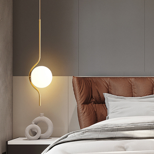 床头吊灯北欧卧室客厅背景墙吊线灯创意个性现代简约吧台小吊灯