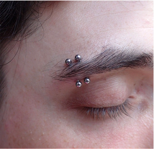 眉钉性感欧美穿刺1.2粗肚脐钉锁骨钉钛钢不过敏小耳骨钉双球眉饰