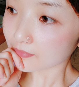 无洞鼻环假鼻钉免打孔鼻饰耳骨夹纯银带钻女纯银色穿刺饰品假鼻夹