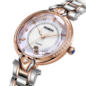 劳士顿正品女士手表镶满钻石英腕潮流时尚简约防水钢带送皮带3236