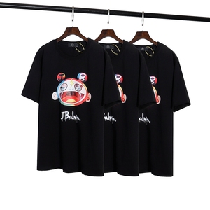 milk村上隆×j balvin 哪吒人像短袖t恤夏季休闲宽松嘻哈男女同款