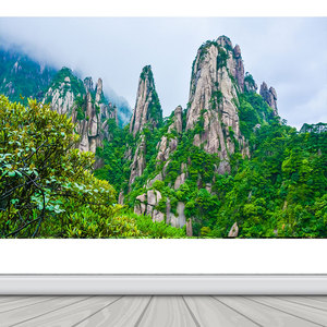 山画靠山招财有山无水靠山画背景墙贴纸贴画客厅玄关大山高山泰山