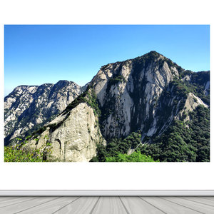 高山大山风景画墙贴办公室背景招财靠山图有山无水客厅沙发装饰画