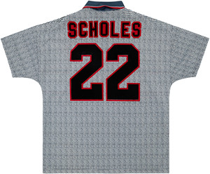 1995-96曼联客场22号Scholes短袖球衣Umbro UM  代购无吊牌