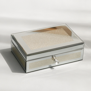 时尚玻璃首饰盒珠宝盒高档小奢华饰品收纳盒轻奢简约北欧ins风